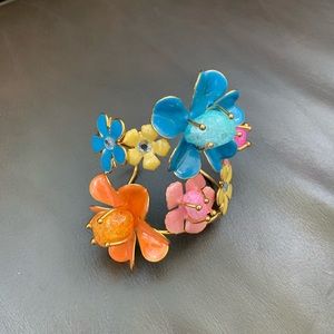 Beautiful summer floral fashion cuff bracelet